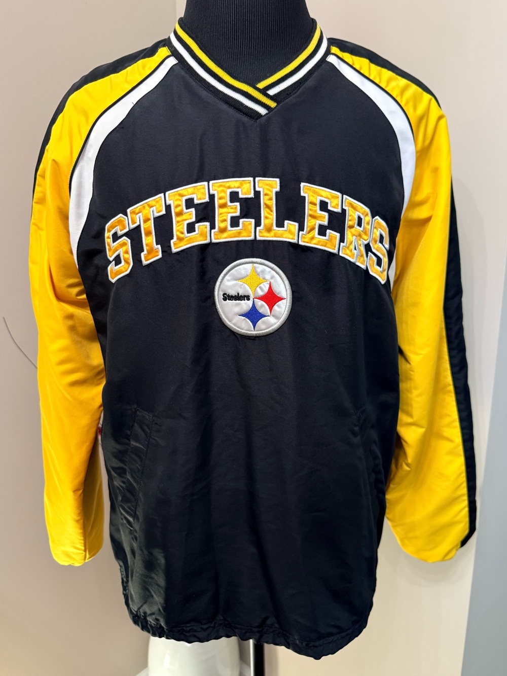 Pittsburgh Steelers Windbreaker Jacket Size M Mens NFL GIII Mesh Lined Side Zip